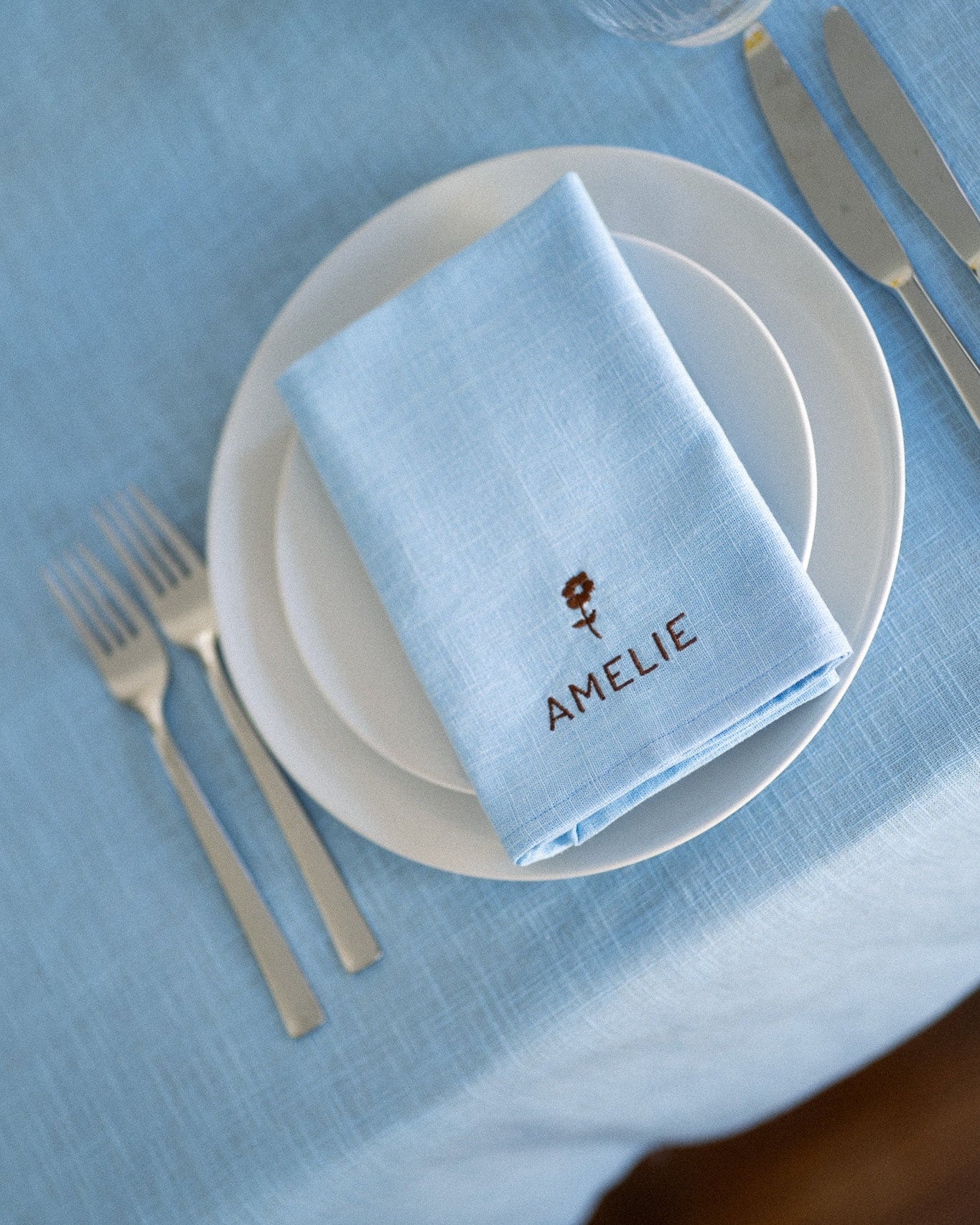 Personalized Linen Napkins with Guest Names