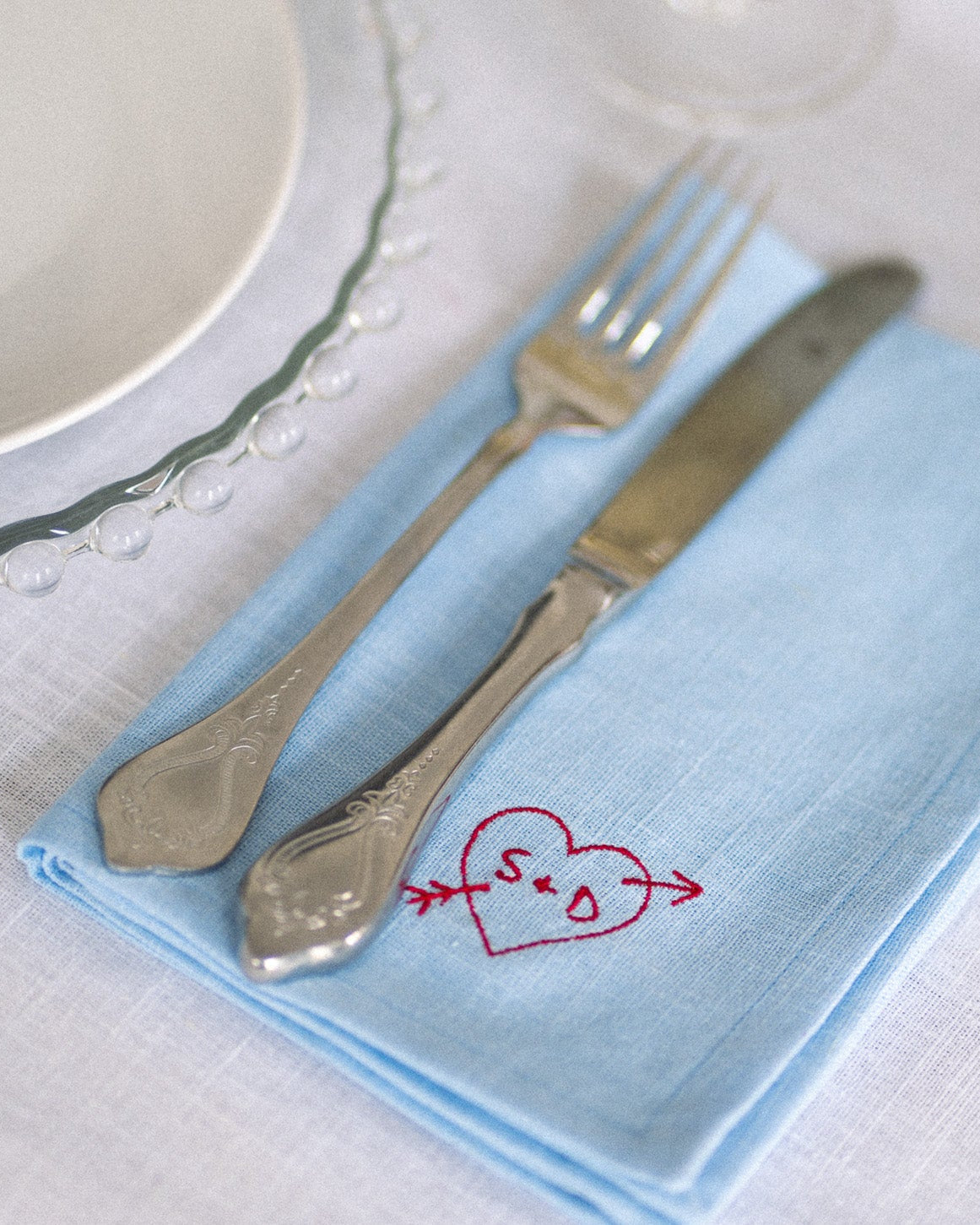 Linen Napkins with the Wedding Couple’s Monogram