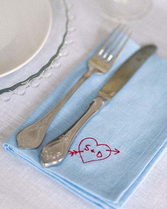 Linen Napkins with the Wedding Couple’s Monogram