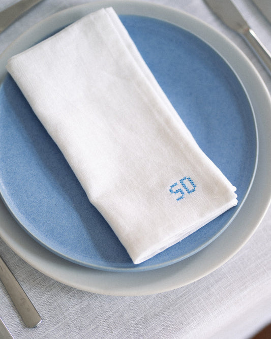 Personalized Linen Napkins with Guest Monograms