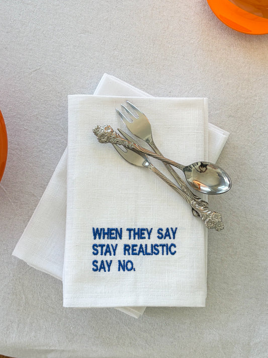 Embroidered Text Napkins